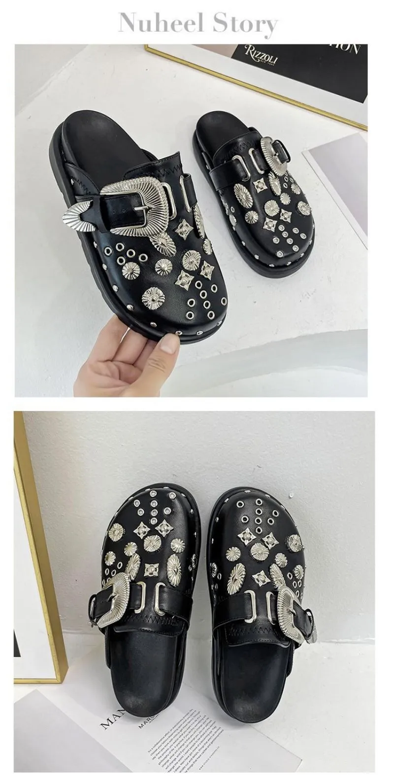 Punk Metal Rivet Slippers crocs- King Stone Brothers and Co™️