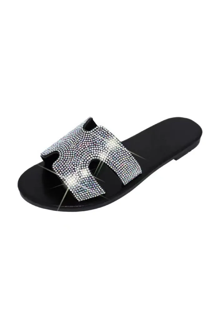 Silver Glitter Slippers