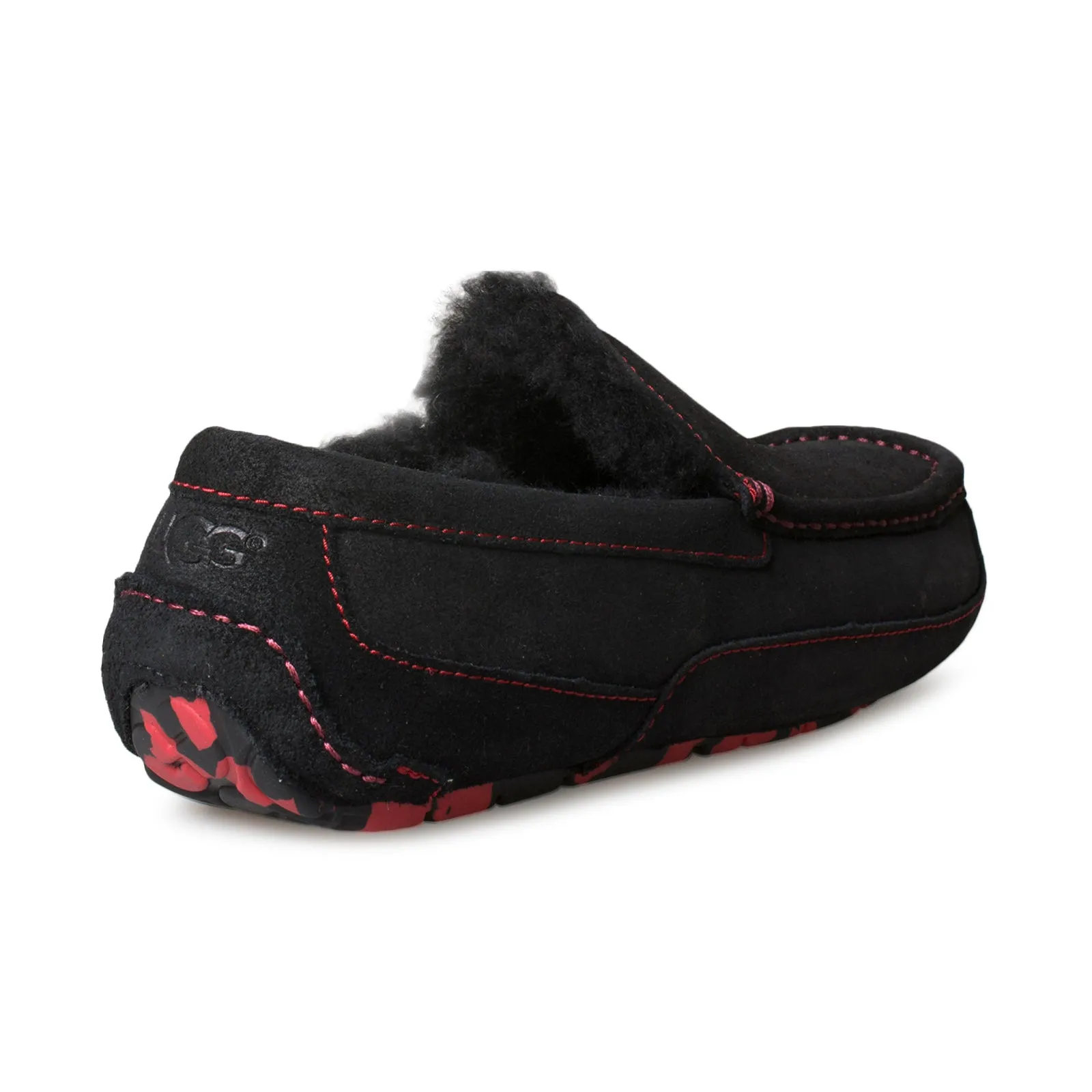 UGG Ascot Bomber Red Black Slippers - Men's