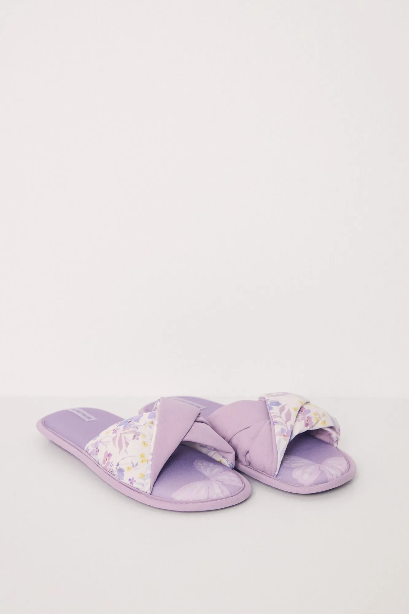 Violet open slippers