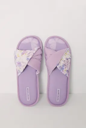 Violet open slippers