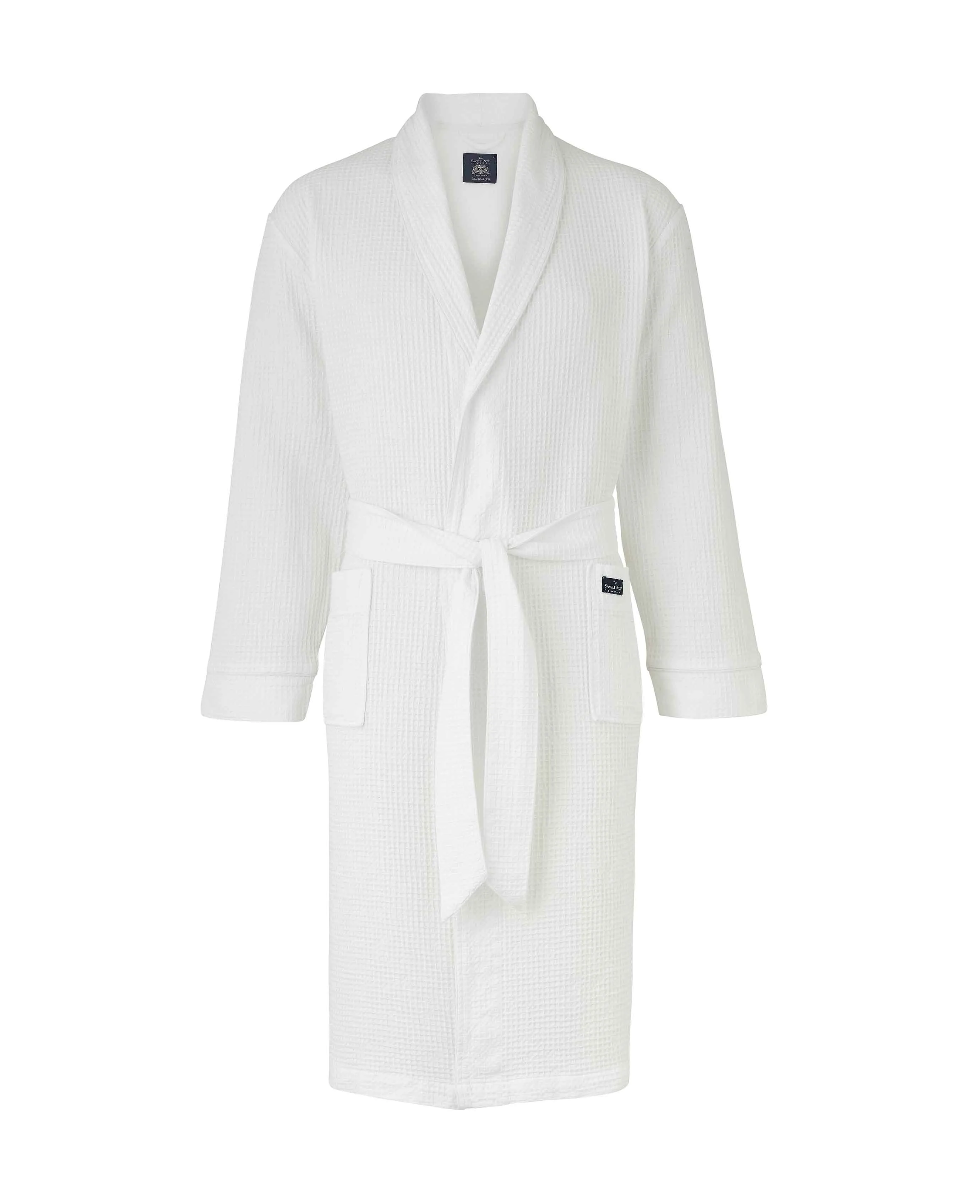 White Cotton Waffle Dressing Gown