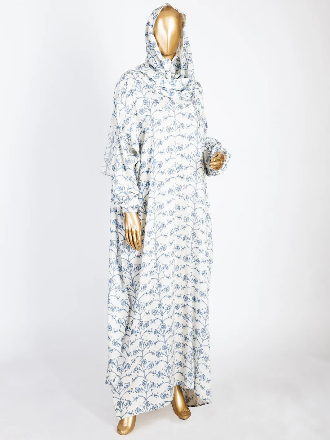 White Viscose Salah Robe - AL-LK-824B