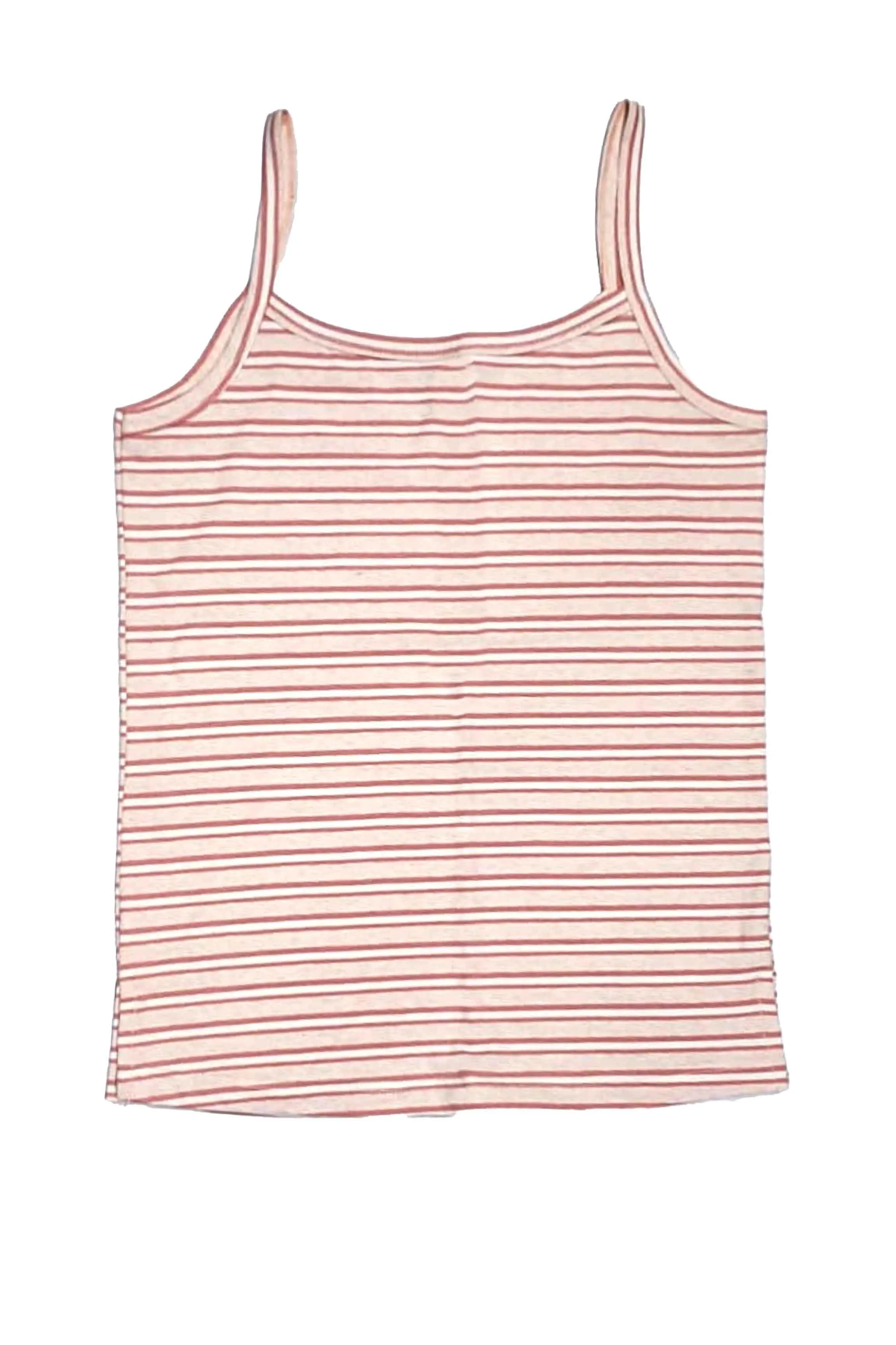 Women Cotton Tank Top (Summer) Pink Narrow Stripe